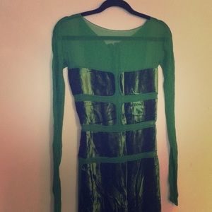 Tom Ford Emerald Bondage Tape Runway Gown